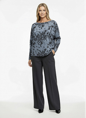 Трикотажная блузка оверсайз джинсовая